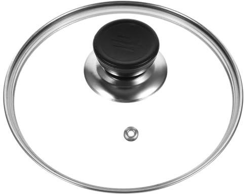 Alipis Glass Pot Lid, Stainless Steel Rim Replacement Cover with Vent Hole, Clear Cooking Lid for Saucepan Skillet Wok and Frying Pan, 15 cm, Transparent, Shockproof