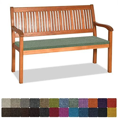 Orumrud Bankauflage Stuhlkissen Bankkissen mit Krawatte Waschbar,140x40x3cm，2 3 4-Sitzer Sitzkissen rutschfeste Auflage für Gartenbank,Küche,Terrasse Innen und Außenbereich，achat grün