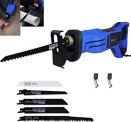 Sega a Gattuccio 800W Velocità Variabile 2800 Rpm Dotato Di Pulsante Di Bloccaggio Della Velocità Sega Alternatrice Elettrica Cablata Da 2 Metri Per Tagliare Legno e Metallo Progetto Diy Con 5PCS
