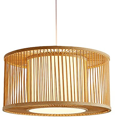 CSSYKV Suspension Lanterne en Bambou Lampe Tissée Vintage en Bambou Lustre À Baldaquins en Bois Luminaire en Rotin Naturel Tissé À La Main pour L'îlot De Cuisine De La Ferme De La Salle À Manger