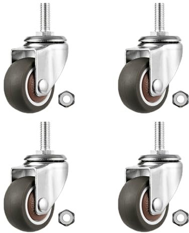 Schwerlast Lenkrollen, 4er Pack Möbelrollen, Lenkrollen Mit Bremse, Transport Rollen Mit M6x15mm Bolzen, Strandkorbrolle, Trolley-rollen,4nobrakes-38mm/1.5in
