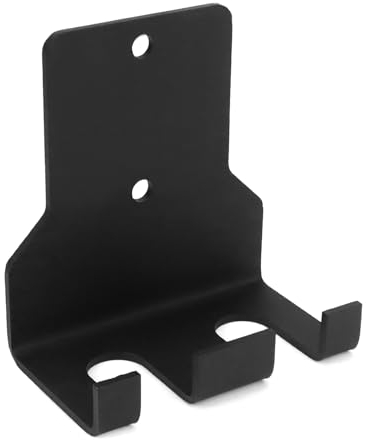 QWORK® Doppelte Langhantel-Aufbewahrung, vertikale Hantelablage Wandhalterung,aus hochwertigem Stahl in Schwarz