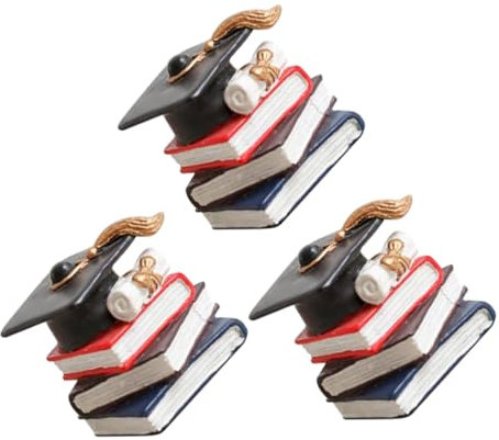 Vaguelly 3stücke Doktorhut Und Buch Cupcake Topper Für Abschlussfeiern Graduation Cake Dekorationen Für Festliche Tortendekoration Für Ihren Großen Tag