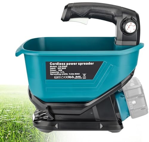 Cordless Spreader for Makita 18v Battery, Power Spreader for Year-Round - Adjustable Scatter Width, Variable Flow Rate, For Fertilizer, Grass Seed, Salt, Grit Covers Up to 8,000 sq. ft.(No Battery)