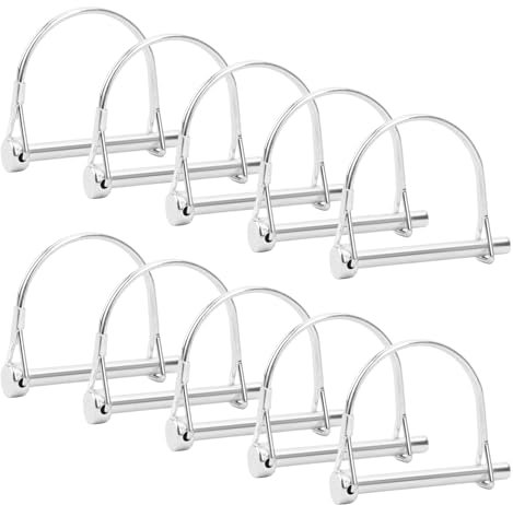 Attache Goupille de Sécurité 6,3mm x 60mm - Lot de 10 Goupilles de Serrage pour Remorque de Vélo, Remorque, Chariot, Jardin, Agriculture