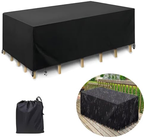 ZUROJ Gartenmöbel Abdeckung Wasserdicht 200x90x65cm 420D Oxford Gewebe Abdeckung für Gartenmöbel Wasserdicht Abdeckplane Winterfest Anti-UV Gartentische Schutzhülle für Balkonmöbel Möbelsets Lounge