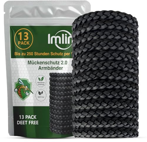 Mückenschutz Armband (13 Stück aus Leder) Anti Mückenarmband für Camping – DEET-freier Schutz gegen Mücken für Erwachsene