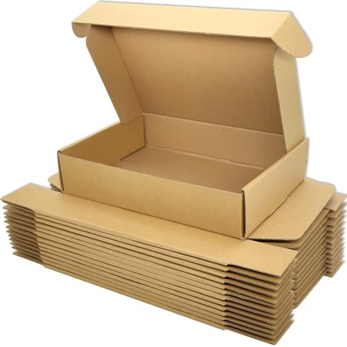 Cenoid små postlådor, 18 x 13 x 5 cm brunt porto, paket, fraktkartonglådor för postning, leverans, förpackningslådor för småföretag (förpackning med 25)