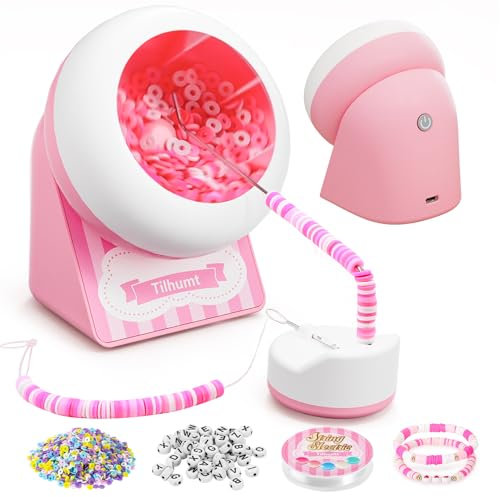 Tilhumt Spinner inalámbrico con 2040 cuentas, cuentas de arcilla recargable para hacer joyas, fabricante de pulseras eléctricas eficientes para pulseras de amistad, regalo para niñas