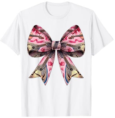 Instrument de mandoline avec nœud à coquette Rose T-Shirt