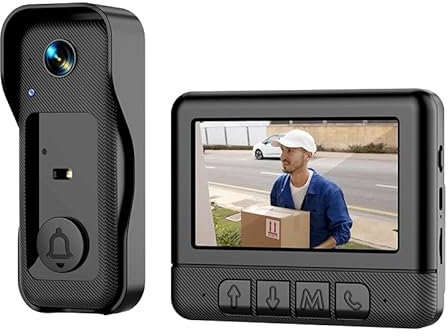 MED PRIDE Video Doorbell Night Vision High Definition Two-way audio, HD video,IP68 Rainproof, 4.3inch Monitor Large Capacity Battery,Video Doorbell with Monitor Wireless