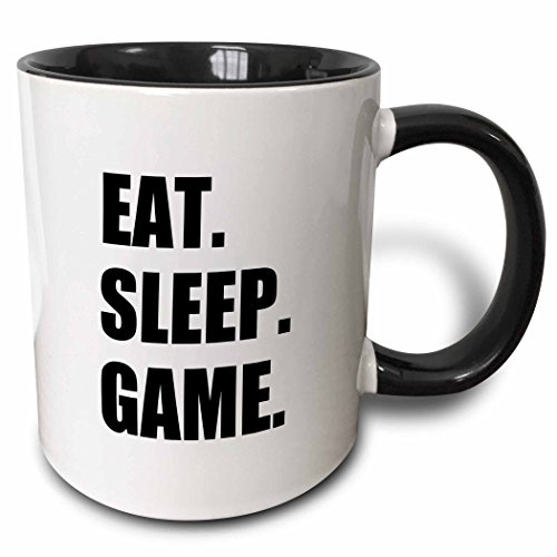 Tazze Di Caffè Vintage Tazza In Ceramica 330Ml, Eat Sleep Game-Fun Black Text-Video Pro-Gamer Ceramica Mugs Particolari Per Nonna Uomo Lavoro