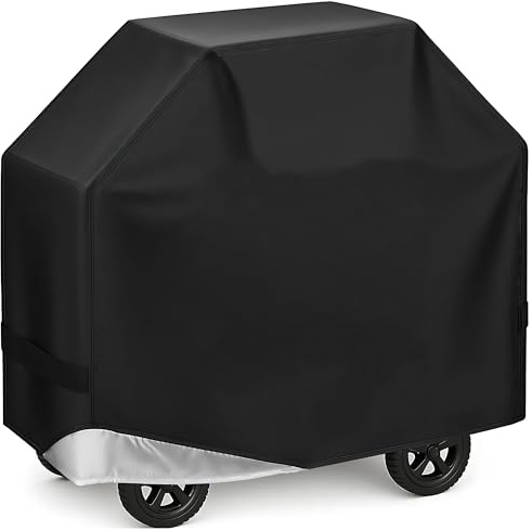 PillowPrim Grill Gasgrill Abdeckplane - wasserabweisend - atmungsaktiv UV- & wasserbeständig - Tragbar & leicht - BBQ-Abdeckung Grillcover – 99 x 65 x 80 cm -Schwarz