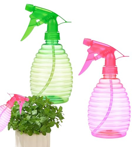 Vattensprayflaskor för rengöring: tomma sprayflaskor för trädgårdsarbete, sprayflaskor i melonform | 500 ml 2-pack vattensprayflaska, utan vegetaksäker slät