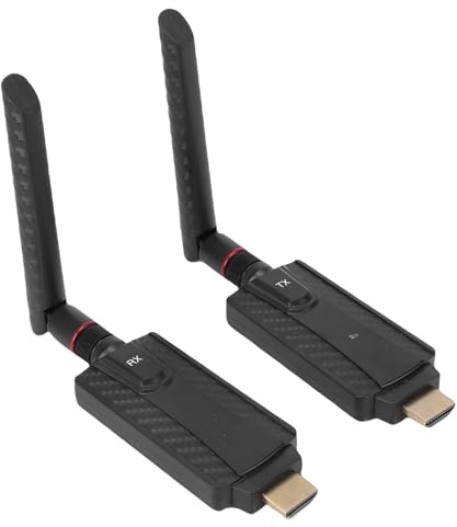 SENECESLI Transmisor y Receptor Multimedia HD Inalámbrico, Decodificación 5G 4K Salida 1080P, Plug and Play, Kit de Extensor Multimedia HD Portátil para Proyector TV Box