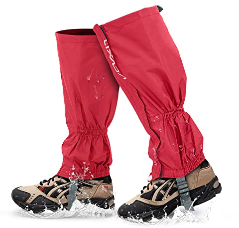 Lixada Gamaschen Wandern Jagd Fahrrad Gamaschen Herren Damen mit Reißverschluss Wasserdichte Gamaschen Gaiter Ärmel Beinschutz für Radfahren Snowboarden Wandern Klettern