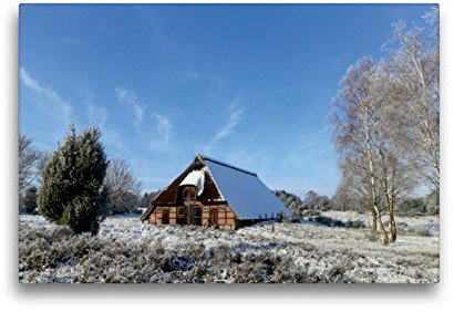 Premium Textil-Leinwand 45 x 30 cm Quer-Format Winterlandschaft in der Timmerloher Heide | Wandbild, HD-Bild auf Keilrahmen, Fertigbild auf hochwertigem Vlies, Leinwanddruck von Heike Nack