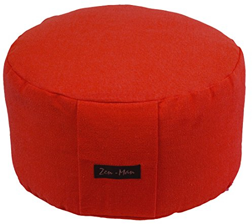 Zen Man Cojín de yoga y meditación, color rojo, diámetro 40 cm
