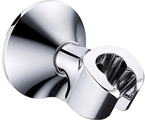 BRIGHT SHOWERS Handheld Shower Head Holder with Dual Angle Positions, Wall Suction Bracket Includes Adhesive 3M Disc, No Tools Required and Easy Installation, Chrome Finish