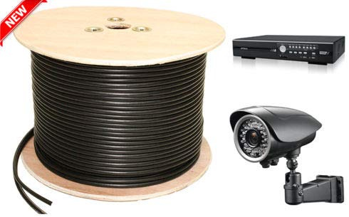 Splinktech® 305 Meter Premium Shotgun Coaxial Cable, DC Power Video CCTV Security Camera DVR Recorder Cable, Premium Shotgun Coaxial Ariel Premium Pure Cooper Twin Dual RG59 Indoor, Outdoor