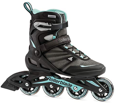 Rollerblade Zetrablade Damen Erwachsene Fitness Inlineskate, Schwarz/Hellblau, US Damen 44-42 EU
