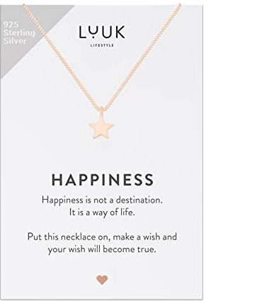 LUUK LIFESTYLE 925 Sterlingsilber Halskette mit Anhänger | Schmuckgeschenk für Freundin, Verlobte, Wasserfest, Hypoallergen, 50cm Verstellbare Kette
