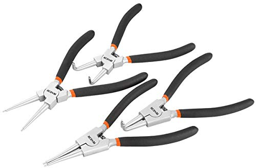 WOKIN Circlip Plier 4pcs 7inch 180mm Internal External Bent Straight Tip Snap Ring Pliers Set for Ring Remove Retaining Automobiles Factory