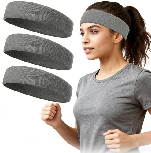 Sport Stirnband Damen Männer Schweißbänder Stirn Frottee Stirnband Sport für Laufen Radfahren Joggen Tennis Fußball