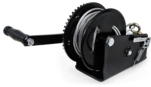 Profi Seilwinde Handwinde mit Lasthaken mit Tropfenöffnung 10 Meter langes drallfreies Drahtseil Manuelle Winden Maximale Tragfähigkeit 1500kg