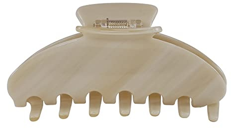 Luxury Cream Claw Clip for Women | Our Acetate Cream Hair Clip Feels Light, Looks Smooth and is Easy to Wear | Use for easy Half Ups with No Snagging and a Secure Grip in a Large Four Inch Size