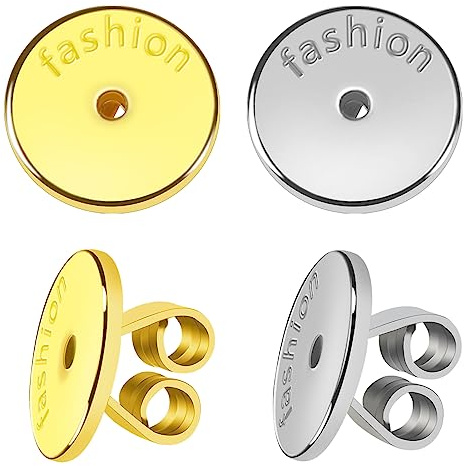 TOAOB 8 Stück 18K Vergoldet Ohrstecker Verschlüss Gold und Silber Farbe | Schmetterling Verschluss Ohrringe Rücken Stopper Ohrstopper Ohrringheber 8mm Earring Backs für Schmuckherstellung