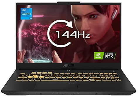ASUS Laptop TUF F17 FX707ZV 17.3 144Hz Full HD Gaming Laptop (Intel i5-12500H, NVIDIA GeForce RTX 3050, 8GB RAM, 512GB SSD, Windows 11)