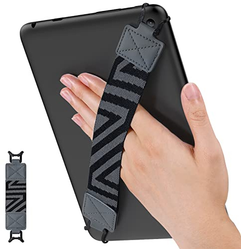 MoKo Handschlaufe für 9 - 11 iPad/Fire HD/Samsung Tablet, Space Grau | Tablet Zubehör für 9-11 Tablet, Gemusterte Elastisches Halteband Leicht mit Tragbarer ,Leichter Fingerhalterung