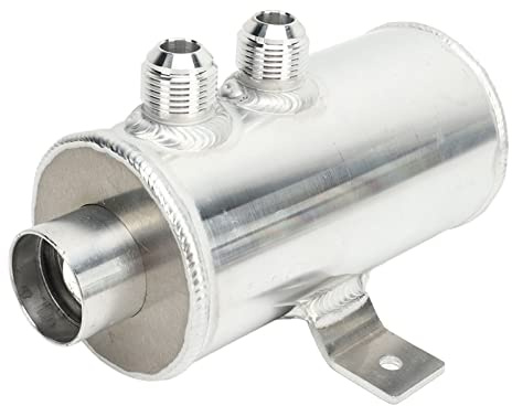 Réservoir de Récupération D'huile en Alliage D'aluminium Anti-fuite 750 Ml Réservoir de Reniflard D'huile Universel pour la Plupart des Voitures (Argent)