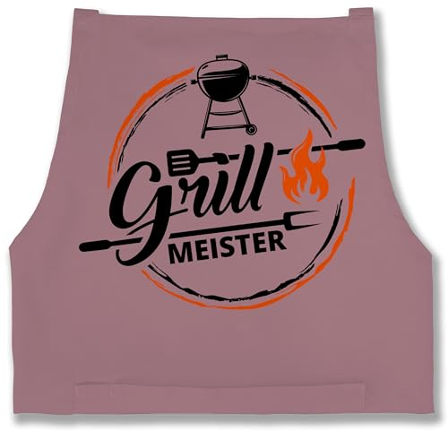 Schürze - Grillschürze Herren 1 - Grillmeister - Grill Zubehör für Männer Geschenk Papa Vatertag Grill - 85x69 - Rosa - männergeschenke grillgeschenke mann grillen mit namen originelles meinen