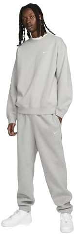 Nike DX1361-063 Solo Swoosh Sweatshirt Men's DK Grey Heather/White Size M
