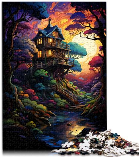 Puzzle Baumhaus im Wald, 1000-teiliges Puzzle für Erwachsene, Holzpuzzle, anspruchsvoll, Aber unterhaltsam und humorvoll, 1000 Teile (50 x 75 cm)