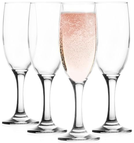 Glasmark KROSNO, 150ml, Set di 4, Bicchiere da Champagne, Bicchiere da Champagne, Prosseco, Design Originale, Lavabile in Lavastoviglie, Forma e Stile Unici, Perfetto per la Casa, Ristoranti e Feste