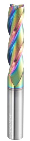 sourcing map Broca de enrutador en espiral de 1,27 cm de diámetro de corte de vástago de 1,27 cm de carburo sólido con revestimiento de carbono similar al diamante, 3 flautas, brocas de fresado CNC