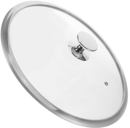 MAGICLULU 34cm Universal Pan Lid Tempered Glass Stainless Steel Edge Multifunctional Cover for Frying Pans and Soup Pots Steam Vent Hole