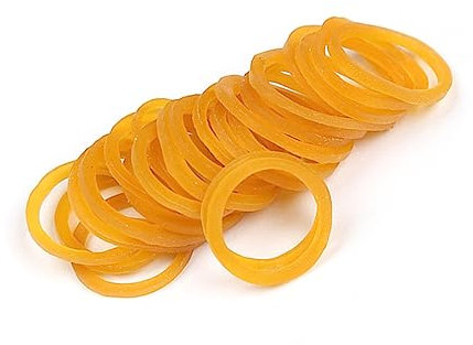 Yellow round Rubber Bands 100g Natural Rubber Stretchable Office