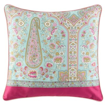Bassetti Indian Roses Kissenhülle zu Granfoulard aus 100% Baumwolle in der Farbe Türkis T1, Maße: 40x40 cm, 9332342
