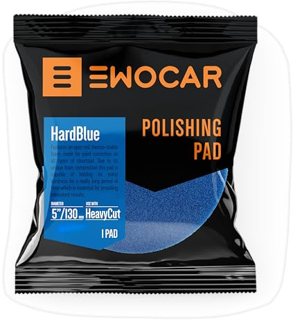 Ewocar HardBlue 150x25x125mm Polierpad – Speziell zur Entfernung tiefer Kratzer entwickelt – Maximal wirksam mit Heavy Cut & Heavy Cut+ – Profi-Schleifpad für Lackkorrektur & Fahrzeugaufbereitung