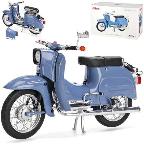 Simson KR 51/1 Schwalbe Mittel Blau 1/10 Schuco Modell Motorrad mit individiuellem Wunschkennzeichen