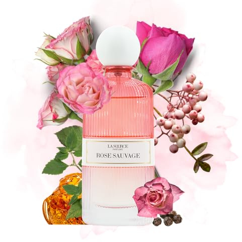 La Source Parfum - Eau de Parfum Femme - Rose Sauvage - Notes Florales & Sauvages – Sillage Élégant & Raffiné - 60 ML - Fabriqué en France