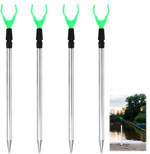 4pcs Fishing Rod Holder Set Bankstick Adjustable Extending Rod Rest Fishing Bracket Accessories Telescopic Fishing Rod Stand Set 40 - 80cm for Sea Lake River Anglers Coarse Carp