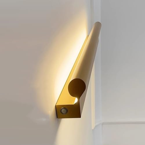 LED-Treppenhandlauf Mit Bewegungssensor, Wandmontierter Treppenhandlauf, Beleuchteter Handlauf, Handlauf Aus Aluminium, Geeignet Für Die Treppenbeleuchtung Im Innenbereich(Gold,100cm)