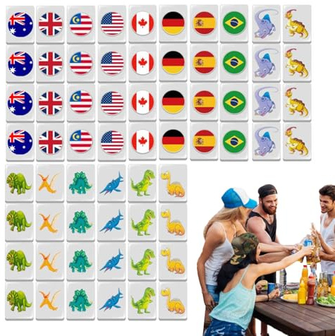 Genérico Mahjong spelspel, Mahjong Tokens set, 65 kakelspel med flaggmönster | Kakel för familjen, fly block vid havet, roliga månads spel