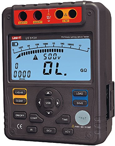 UNI-T UT513A Resistenza di Isolamento Tester 500V〜2500V 9999 Display PI/DAR Misure Confronto funzioni limite superiore e inferiore