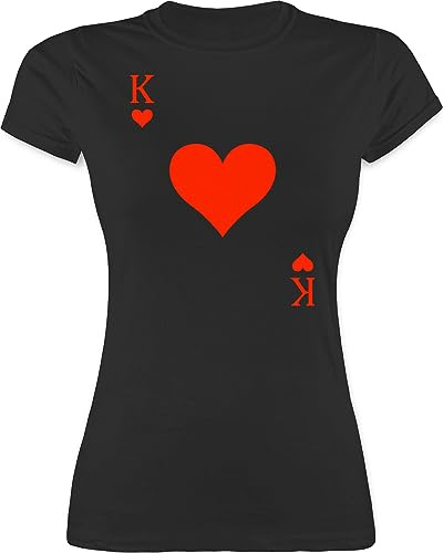 Shirtracer - Shirt Damen - & Fasching - Herz König Spielkarte I King Queen Kartenspiel Karneval Herzkönig Spielkarte Herzkönig Karte I Poker King of Hearts